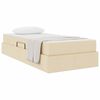 vidaXL Cama con almacenamiento y colch&oacute;n Crema 100 x 200 cm Poli&eacute;ster