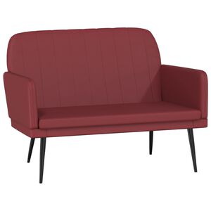 vidaXL Banco de cuero sint&eacute;tico rojo tinto 107x80x81 cm