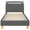 vidaXL Cama para niños con cabecero Gris oscuro 80 x 160 cm tela
