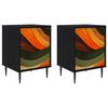 vidaXL Mesa de noche BONN 2 uds. Roble Negro 36 x 33 x 51 cm