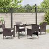 vidaXL Conjunto de Comedor de Jard&iacute;n 5 pcs Marr&oacute;n rat&aacute;n sint&eacute;tico