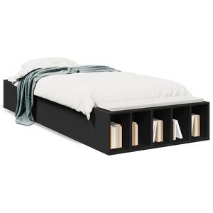 vidaXL Estructura de cama madera de ingenier&iacute;a negra 90x190 cm