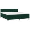 vidaXL Cama box spring colch&oacute;n y LED terciopelo verde oscuro 180x200cm