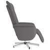 vidaXL Sill&oacute;n reclinable de masaje con reposapi&eacute;s cuero sint&eacute;tico gris