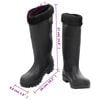 vidaXL Botas de agua con calcetines extraíbles negro número 38 PVC