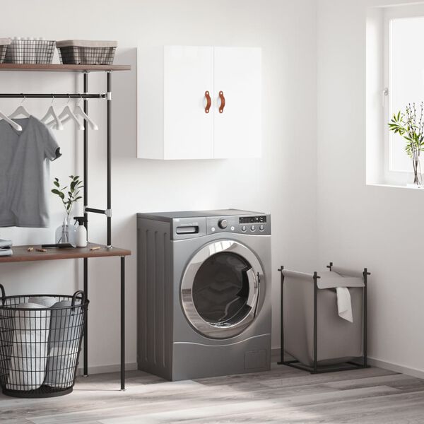 vidaXL Armario de pared madera de ingeniería blanco brillo 60x31x60 cm