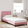 vidaXL Estructura de cama sin colch&oacute;n Hanko terciopelo rosa 90x190 cm