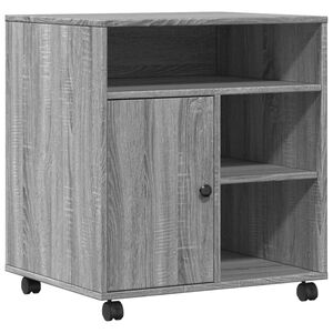 vidaXL Soporte para impresora con ruedas gris Sonoma 60x50x67 cm