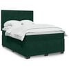 vidaXL Cama box spring con colch&oacute;n terciopelo verde oscuro 140x200 cm
