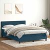 vidaXL Cama box spring con colch&oacute;n terciopelo azul oscuro 140x210 cm