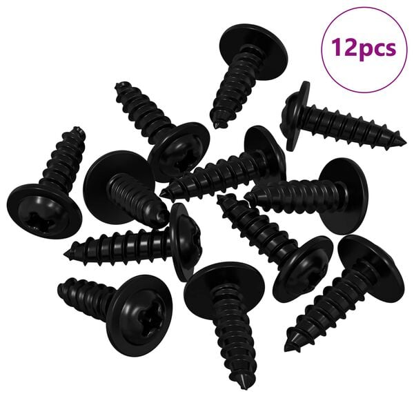 vidaXL Clavo autorroscante 12 pcs Negro 3,5 x 12 mm Hierro