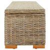 vidaXL Caja de almacenaje madera de caoba y ratán Kubu natural 110 cm