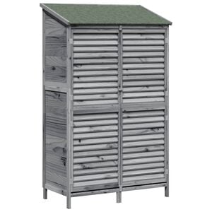 vidaXL Cobertizo de Jard&iacute;n con techo Gris 106 x 56 x 176,5 cm