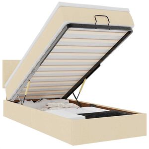vidaXL Cama otomana con colch&oacute;n crema 90x200 cm tela