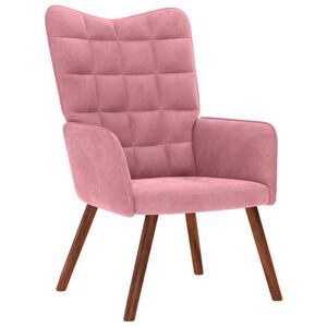 vidaXL Sill&oacute;n de relax de terciopelo rosa