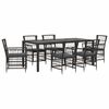 vidaXL Juego de comedor para exteriores 7 uds. Negro rat&aacute;n sint&eacute;tico