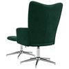 vidaXL Sill&oacute;n de relax con taburete terciopelo verde oscuro