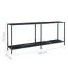 vidaXL Mesa de consola vidrio templado negro 180x35x75,5 cm