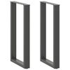 vidaXL Patas para mesa de bar en forma de U (2 unidades), antracita, 40 x (90-91) cm, acero