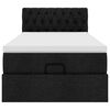 vidaXL Cama otomana con colch&oacute;n y luces LED tela negra 80x200cm