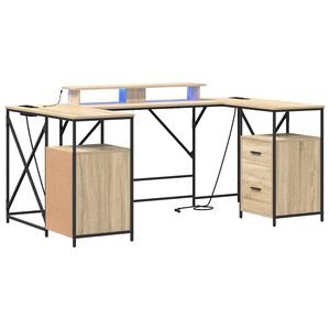 vidaXL Escritorio Roble Sonoma Madera de ingenier&iacute;a