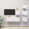 vidaXL Set de muebles de sal&oacute;n TV 5 piezas madera de ingenier&iacute;a blanco