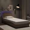 vidaXL Estructura de cama con LED sin colch&oacute;n Zadar capuchino 100x200 cm