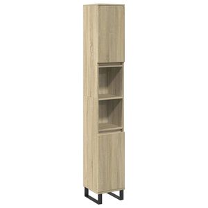 vidaXL Armario de ba&ntilde;o madera contrachapada roble Sonoma 30x30x190 cm