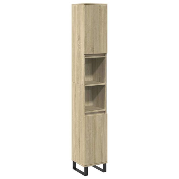vidaXL Armario de baño madera contrachapada roble Sonoma 30x30x190 cm