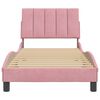 vidaXL Estructura de cama sin colch&oacute;n Hanko terciopelo rosa 90x200 cm
