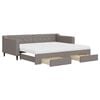 vidaXL Sof&aacute; cama nido con cajones tela gris taupe 90x200 cm