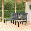 vidaXL Set de muebles de jardín 4 piezas ratán sintético negro y gris