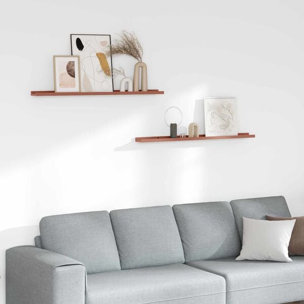 vidaXL Estante de pared 2 pcs Rojo 100 x 9 x 3 cm Madera de ingenier&iacute;a