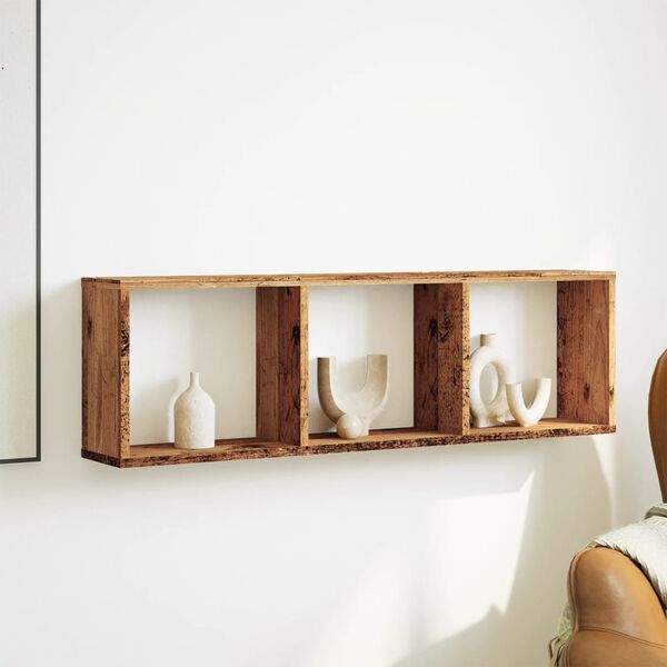 vidaXL Mueble de pared madera de ingeniería envejecida 100x16x30 cm