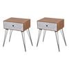 vidaXL Mesitas de noche con caj&oacute;n 2 unidades marr&oacute;n