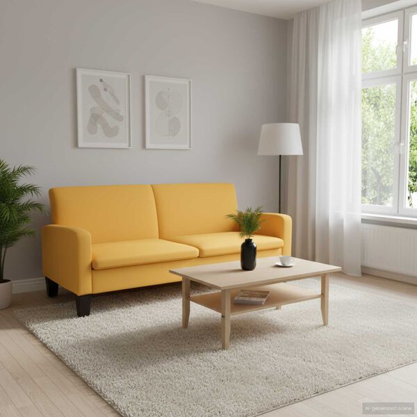 vidaXL Sofá de 3 plazas 180x65x76 cm amarillo