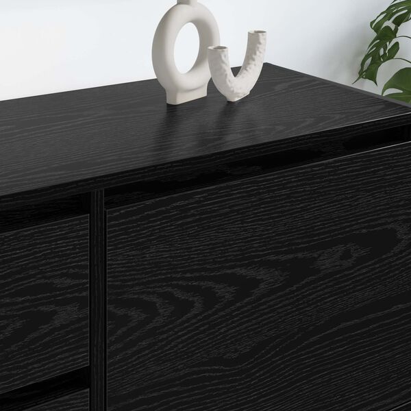 vidaXL Gabinete de TV con caj&oacute;n Roble Negro 100 x 36 x 49.5 cm