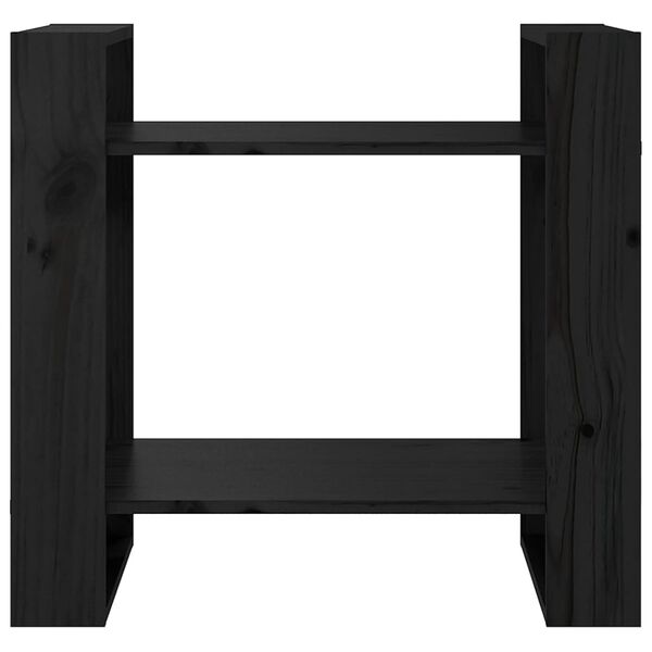 vidaXL Estantería/divisor de espacios madera pino negro 60x35x57 cm