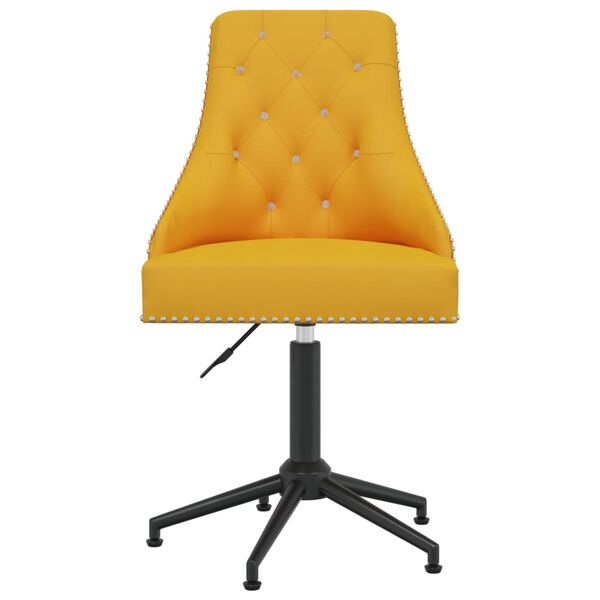 vidaXL Silla de comedor giratoria de terciopelo amarillo