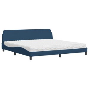vidaXL Cama con colch&oacute;n Dover tela azul 200x200 cm