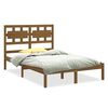 vidaXL Estructura de cama madera maciza King marr&oacute;n miel 150x200 cm
