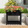 vidaXL Jardinera con estante madera maciza pino negro 82,5x82,5x81 cm