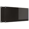 vidaXL Salpicadero de cocina 2 uds. Negro 100 x 50 cm vidrio templado