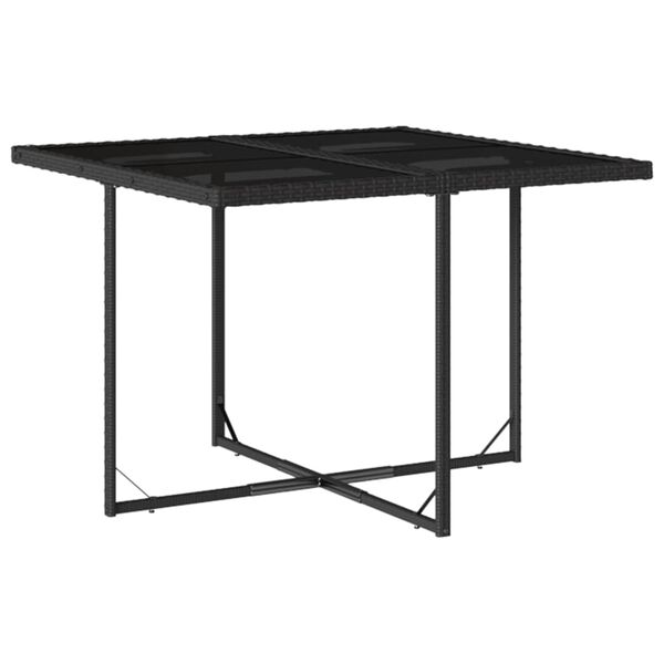 vidaXL Set de comedor de jard&iacute;n 9 pzas y cojines rat&aacute;n sint&eacute;tico negro