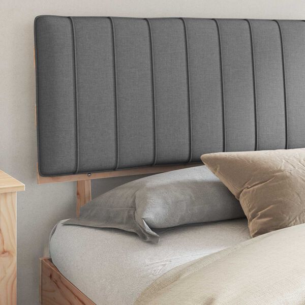 vidaXL Estructura de Cama con Cabecera Tapizada Gris Claro