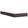 vidaXL Cama box spring con colch&oacute;n tela marr&oacute;n oscuro 90x200 cm