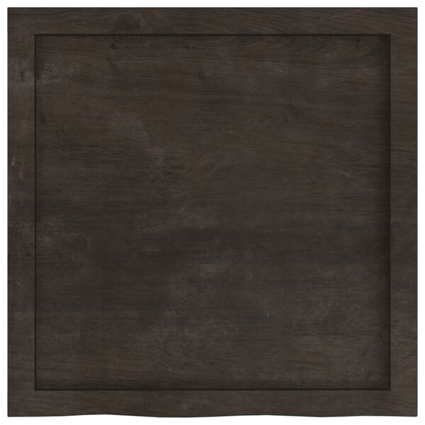 vidaXL Tablero mesa madera roble tratada marr&oacute;n oscuro 60x60x(2-4) cm