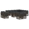 vidaXL Conjunto de sof&aacute;s de jard&iacute;n 13 uds. Gris rat&aacute;n sint&eacute;tico