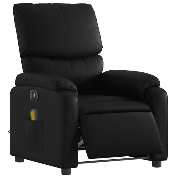vidaXL Sill&oacute;n de masaje reclinable el&eacute;ctrico cuero sint&eacute;tico negro
