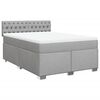vidaXL Cama box spring con colch&oacute;n tela gris claro 140x190 cm